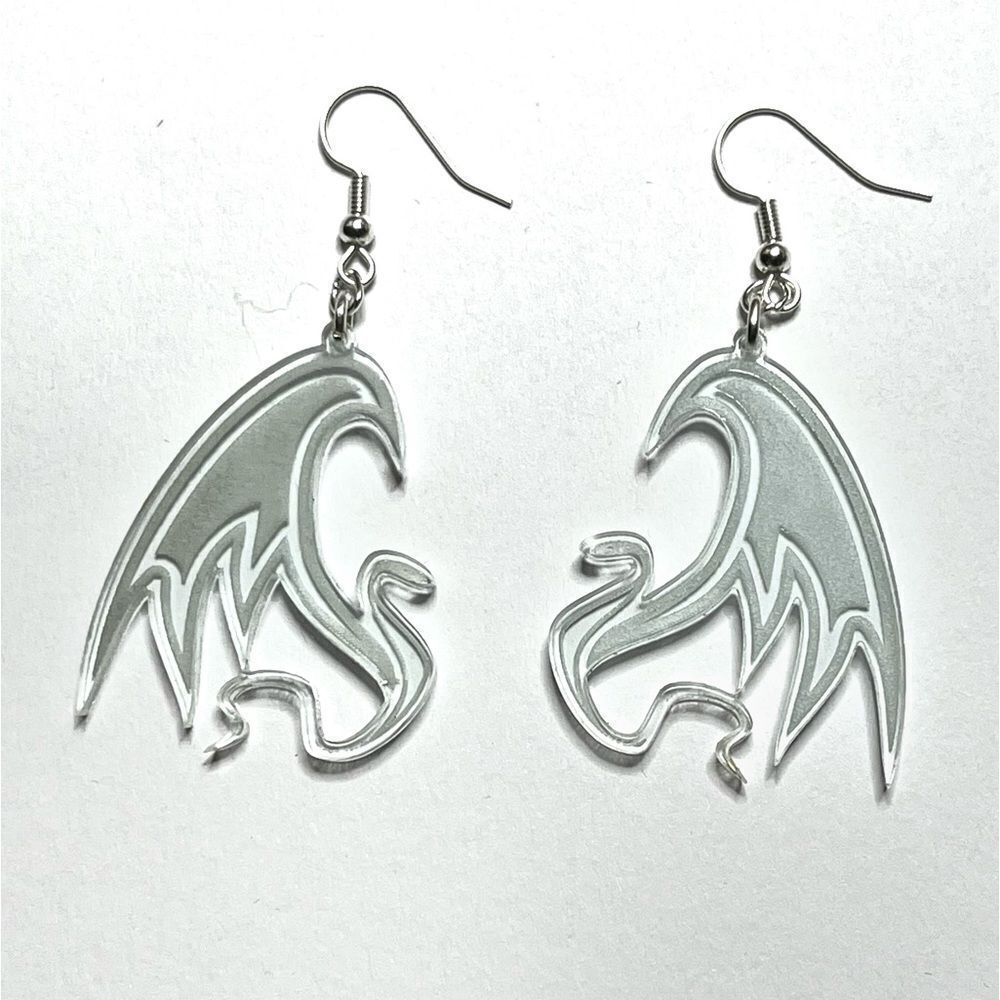 Flying serpent/dragon acrylic handmade earrings